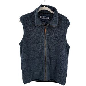 Vintage Lands’ End Sherpa Fleece Vest Blue Full Zip Outdoor Womens S USA Made